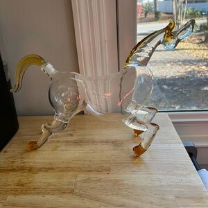 Hand blown Glass horse horses ass wine/whisky/bourbon decanter